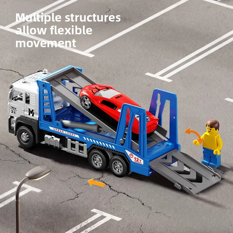 Alloy Construction Vehicle Simulation Inertia Transport Truck Container Truck Boy Toy Drop-resistant City Road Car