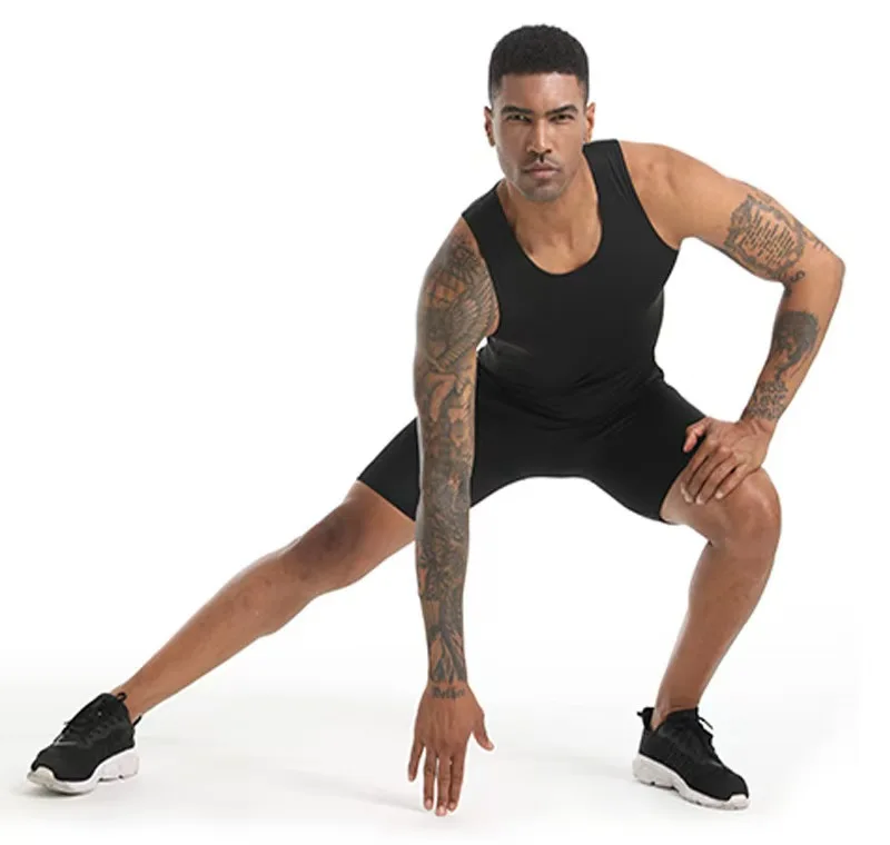 Quick Dry Compression Sleeveless Running Shirt Men Gym Fitness Tank Tops High Stretch Bodybuilding Vest Summer Clothes Customize