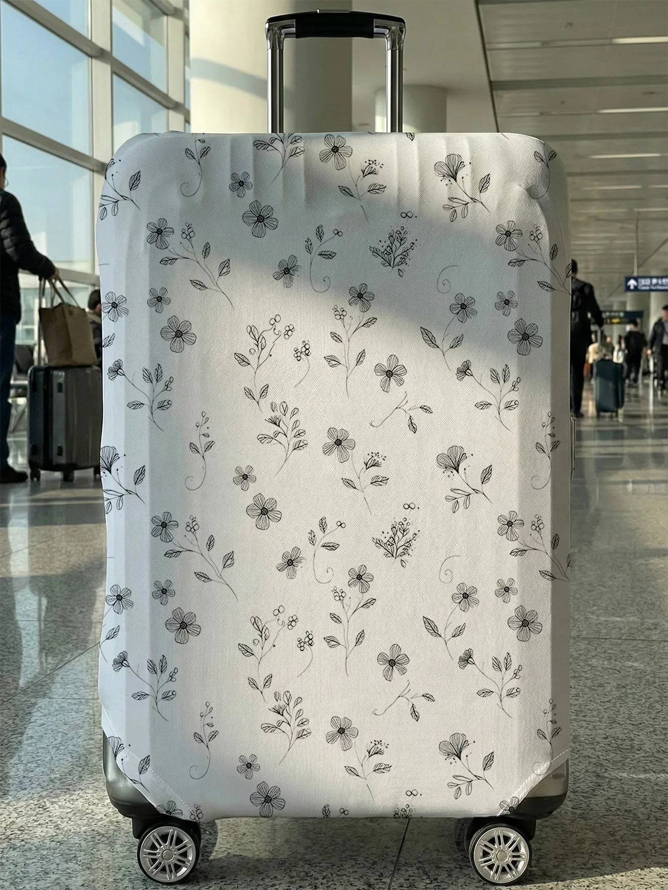 

Line Art Floral Print Luggage Cover, Suitable for 18-32 Inch Luggage Cover, Luggage Handle Glove, Travel Accessories