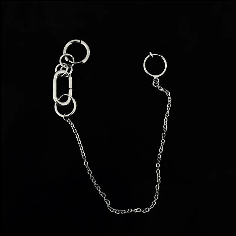 Punk Metal Long Tassel Hoop Earrings For Women Girl Cool Creative Unique Geometric Simple Harajuku Earrings Trendy Jewelry 2024 image 3