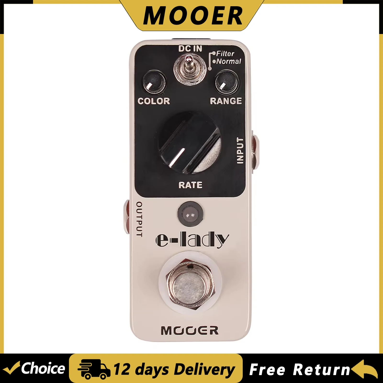 

MOOER E-Lady Analog Flanger Guitar Effect Pedal True Bypass 2 Modes(Normal/Filter) Pedal Electric Guitar Parts & Accessories