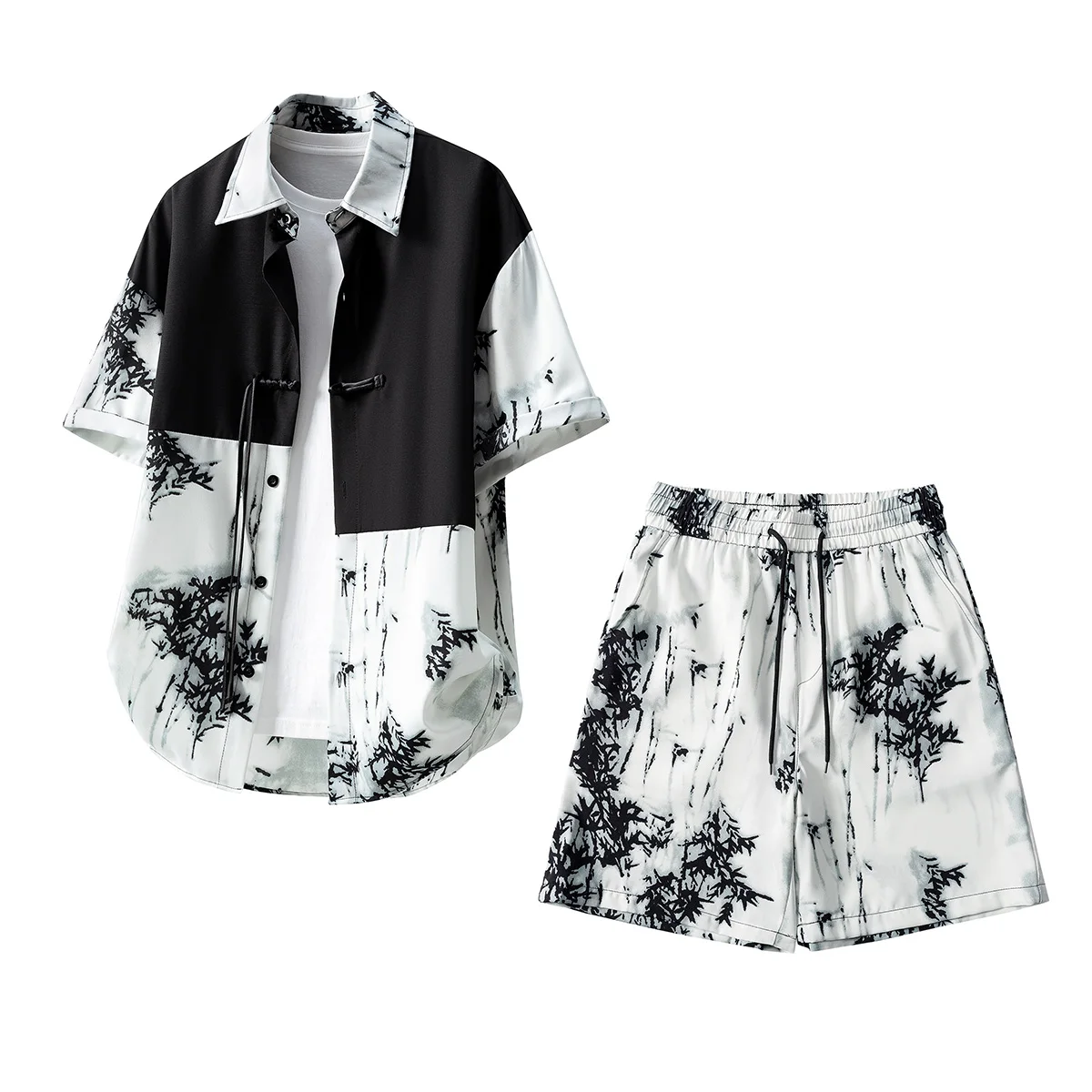 

2026 New Summer Fashion Trend Large Size Short-Sleeved Shorts Suit For Men High Quality Comfortable Breathable Loose Casual Suit