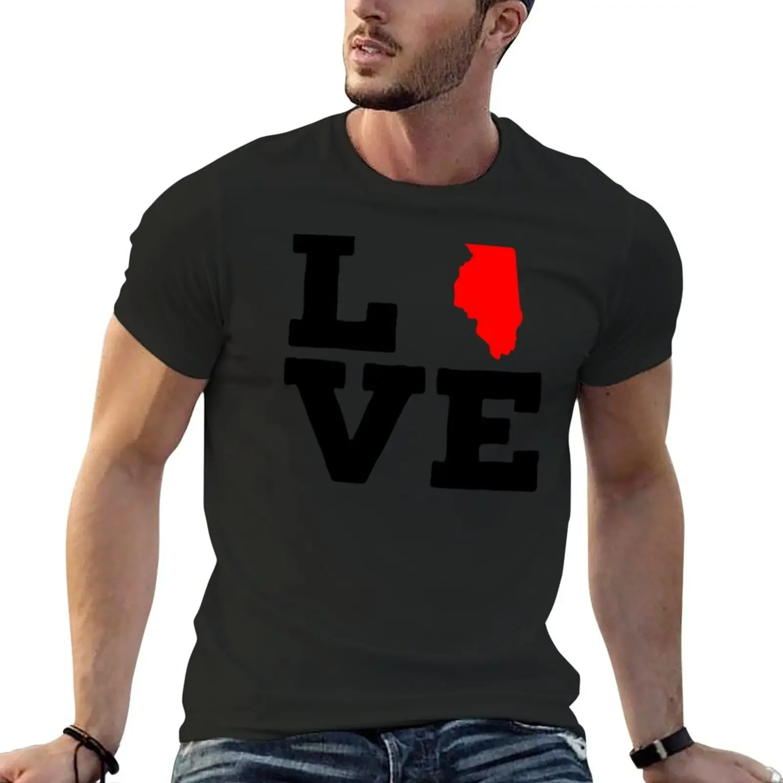 

i love illinois T-Shirt designer shirts customs Men's t shirts