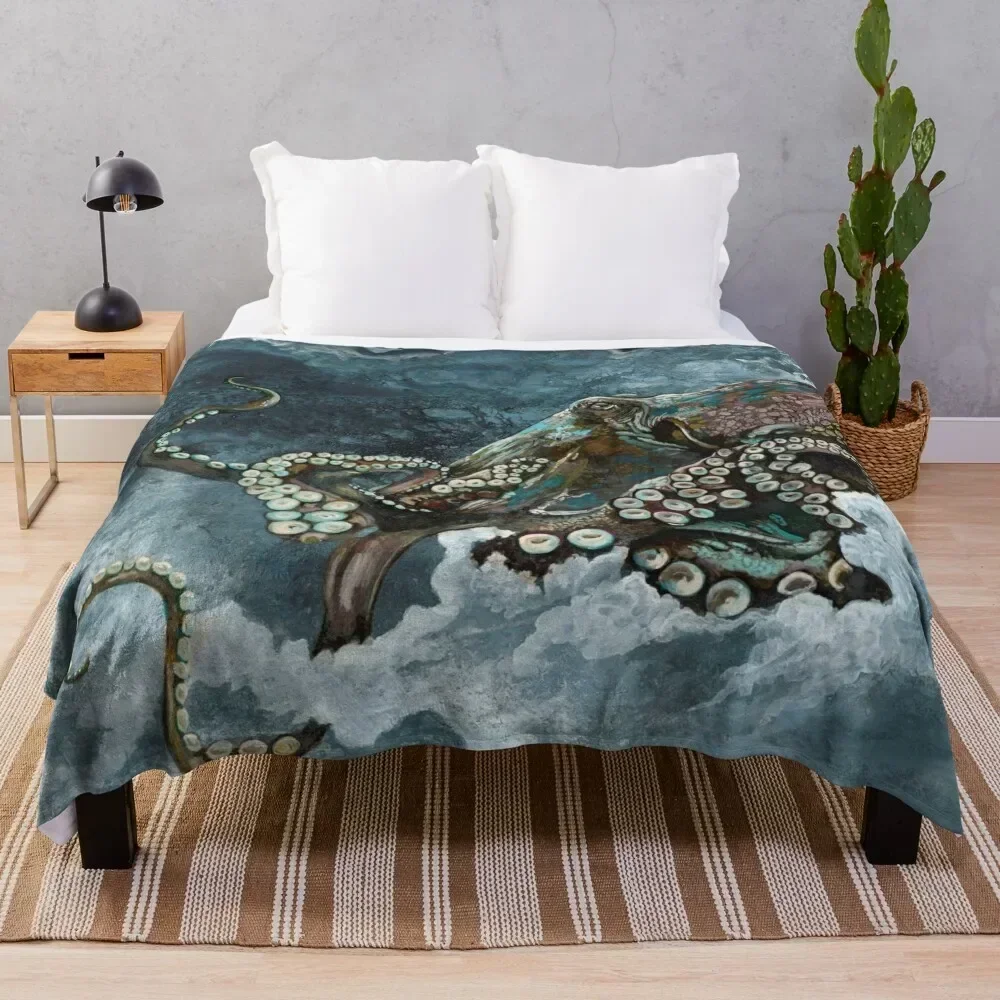 

Octopus Throw Blanket Warm Comfortable Blanket Gift for Parents Friends