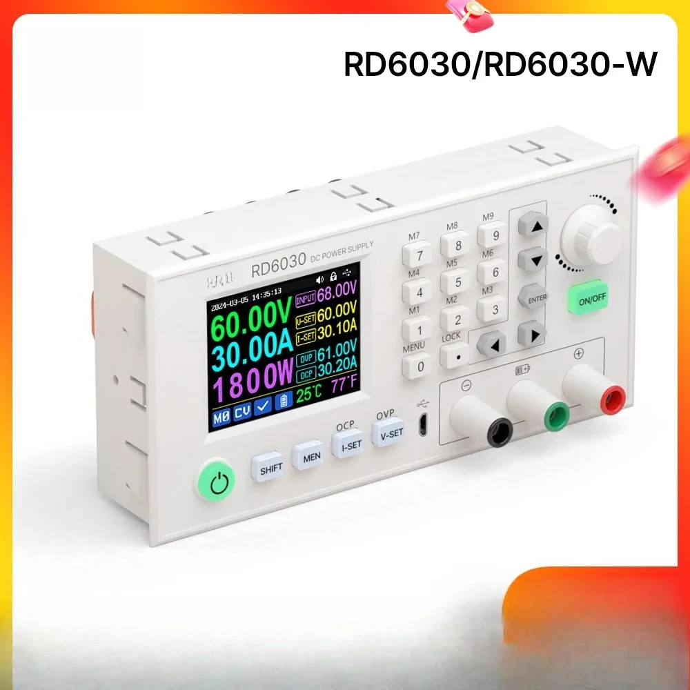 RD6030 RD6030W 60V 30A DC Adjustable Step Down Voltage Bench Regulated Power Supply Buck Converter Battery Charging&1500W PSU