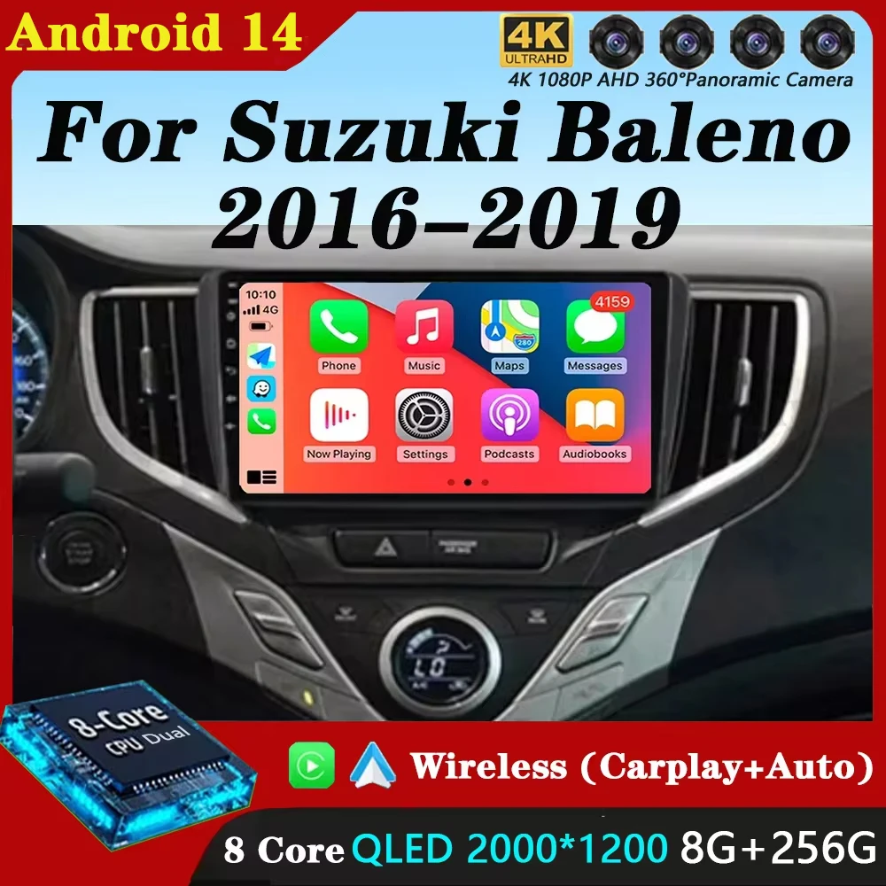 

Android 14 для Suzuki Baleno 2015-2022 GPS-экран с поддержкой Raer Camera Carplay OBD Автомобильный мультимедийный радиоприемник Видеоплеер 4G WIFI