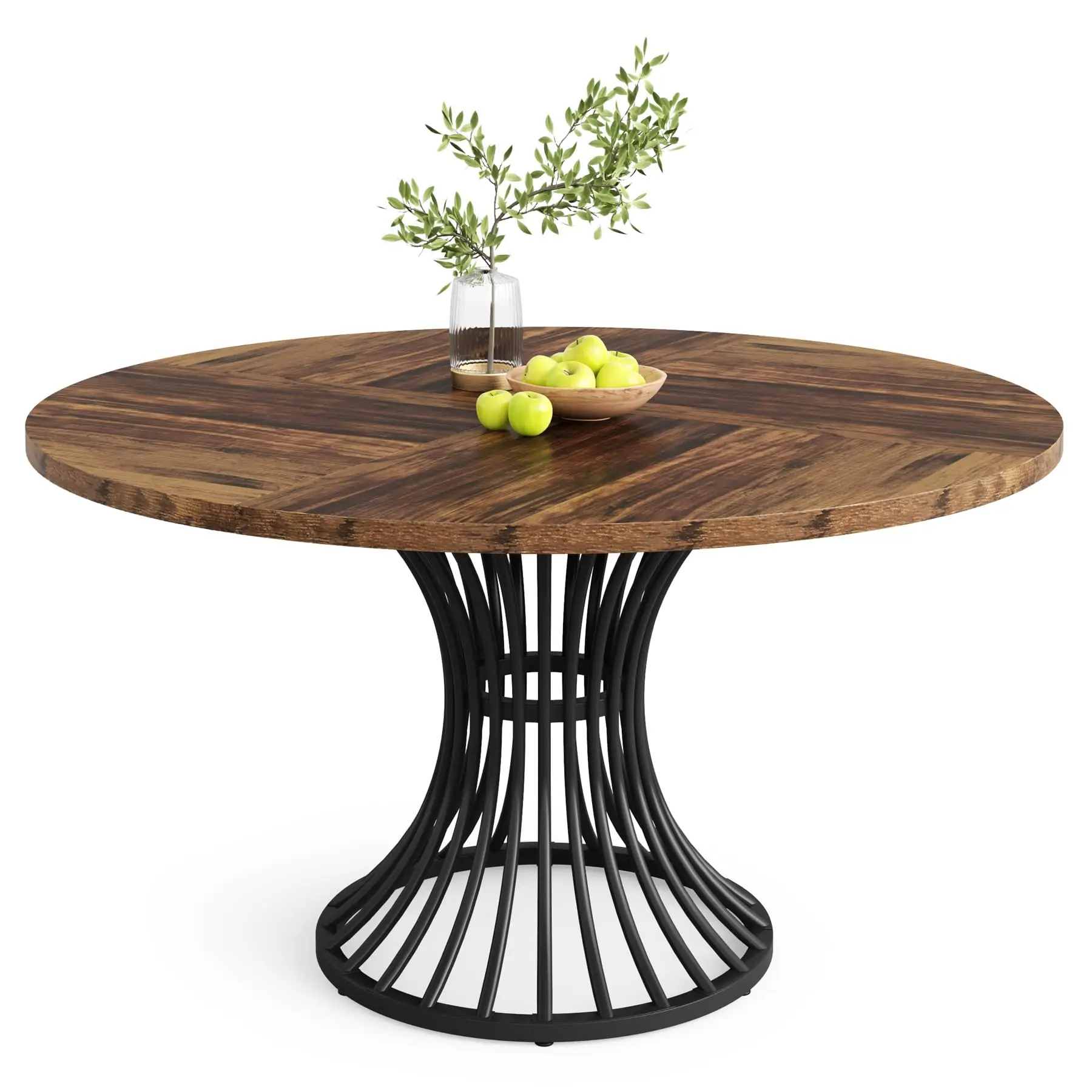 Factory Direct 2026 Tribesigns Round Dining Table for 4-6 People, 47-Inch Farmhouse Dinning Room Table Circle Kitchen Table, Ind