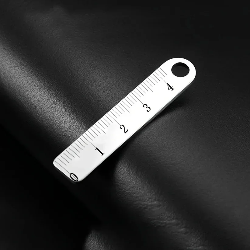 Stainless Steel mini Ruler with Keychain - Measuring Tool for Office and School Supplies - view 4