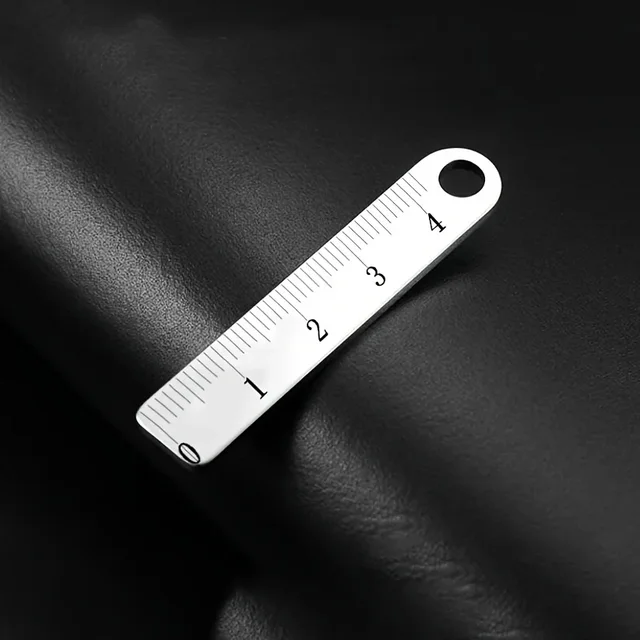 Stainless Steel mini Ruler with Keychain - Measuring Tool for Office and School Supplies 4