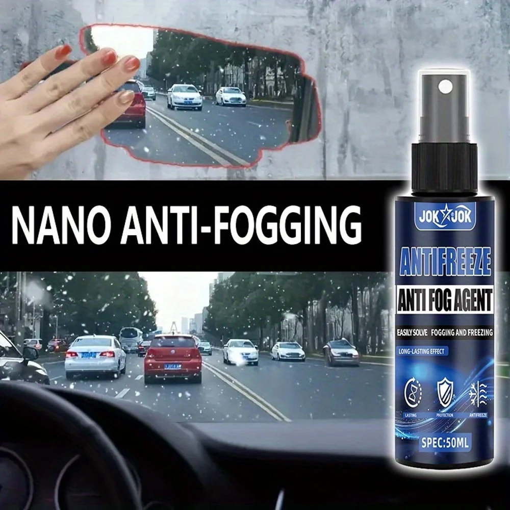JOKJOK Multi-Functional Anti-Ice & Anti-Fog Spray for Car Windows,, Rearview Mirror, Glasses & Helmets - Smoke-Free, Long-Lastin