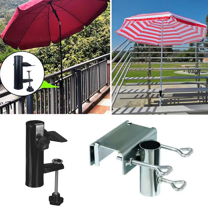 Umbrella Stand Iron Parasol Holder Umbrella Stand for Table Heavy Duty Umbrella Clamp Metal for Beach Courtyard Balcony Deck