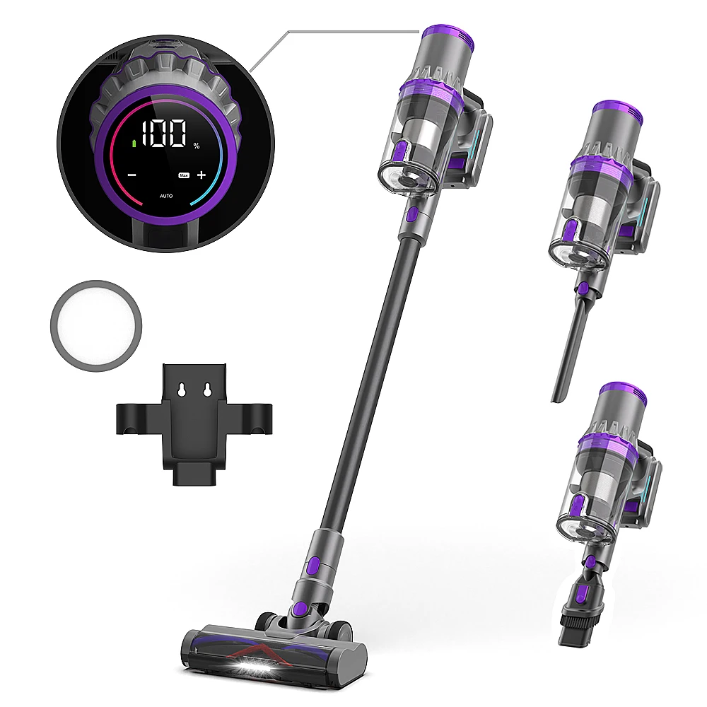 Vacuum Cleaner Cordless Powerful Suction Cyclone Rechargeable Wireless 3 in 1 Stick Handheld Portable for Home Carpet Pet Hair