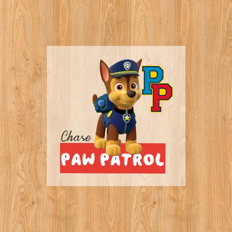 Paw Patrol naklejka termotransferowa Chase Skye Rubble koszulka z kapturem ubrania DIY dzieci śliczne Anime łatka żelazna naklejka transferowa prezenty