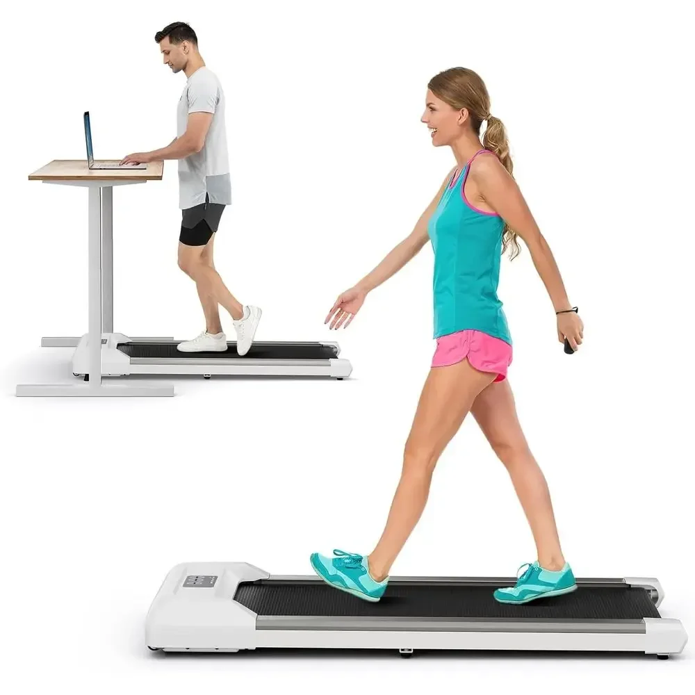 Portable Dual-Function Walking Pad and Under Desk Treadmill, 265 lbs Capacity, with Remote and LED Display