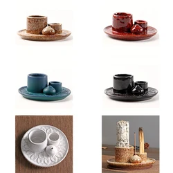 4 in 1 Incense Burner Ceramic Simple Style Candlestick Holder Holy Wood Burning Tool Ceramic Censer for Meditation Yoga Room