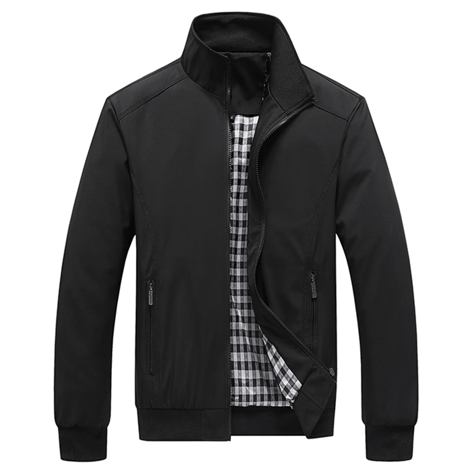 New Men's Lightweight Jacket Casual Male Windbreaker Bomber Coats Men Stand Collar Business Workwear Jackets Clothing 2025