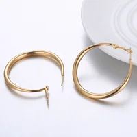 Classic Simple Geometric Round Big Stainless Steel Hoop Earrings for Women Exaggeration Circle Bride Earrings Jewelry Accessory - Image 3