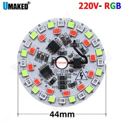 10PCS 5W 7W ac220v RGB Colorful led panel board, Driverless led pcb with integrated IC driver, bulb lamp source diy ceiling
