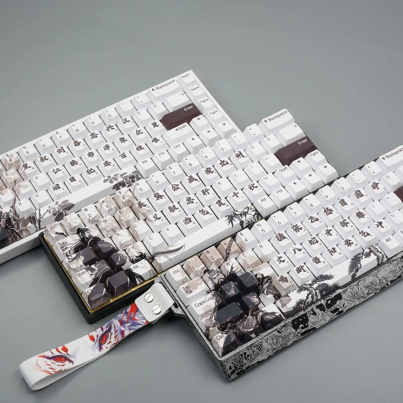 Ancient Chinese Heroes Three Kingdoms Period 75 Cherry Profile Dye Sub Thick PBT Keycap for 60/61/63/64/68 Mechanical Keyboard