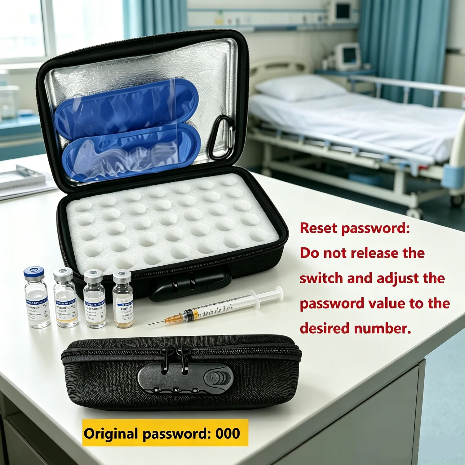 Estuche portátil para viales de insulina y péptidos, con 35/15 ranuras para viales estándar de 5/10 ml, opción de colores, protección de espuma, solo el estuche en oferta.