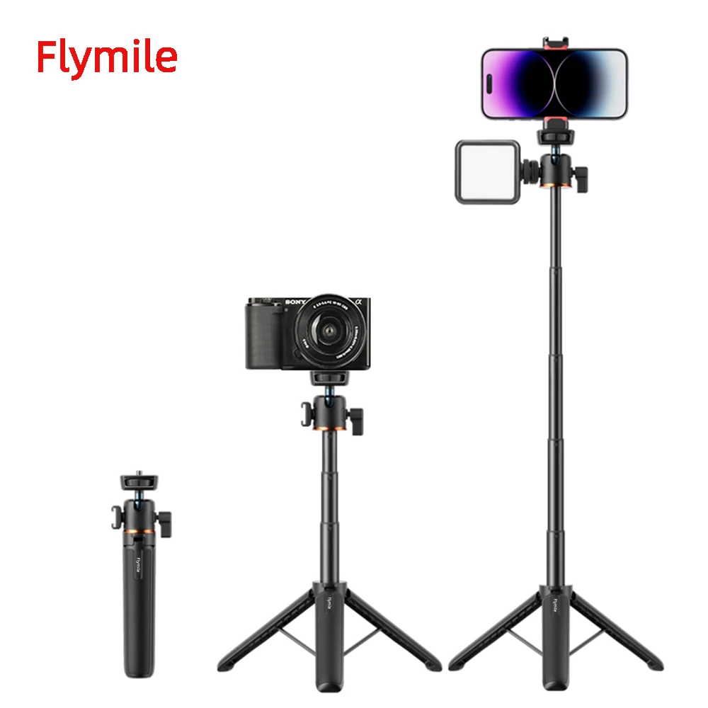 

Flymile Telescopic Tripod Selfie Stick for DJI Osmo 360/Pocket 3/Action 5 Pro,Insta360 X5,Smartphones,Sports/Panoramic Camera Ac