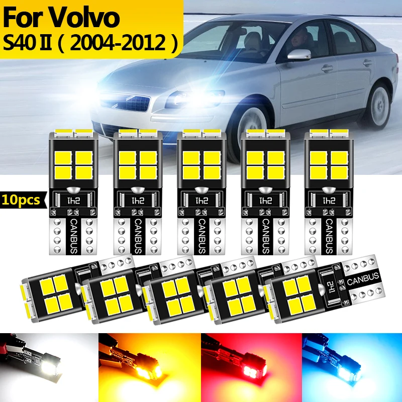 10 buah 12v untuk Volvo S40 II 2004 2005 2006 2007 2008 2009-2012 lampu LED izin lampu parkir bohlam lampu W5W T10 194 Aksesori Mobil