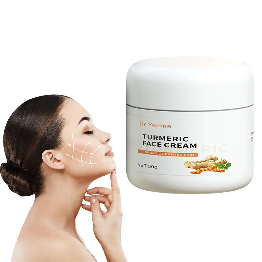 50g Turmeric Face Cream For Face Body Natural Turmeric Skin Brightening Lotion Vitamin E Cream With Hyaluronic Acid And Col B2v5