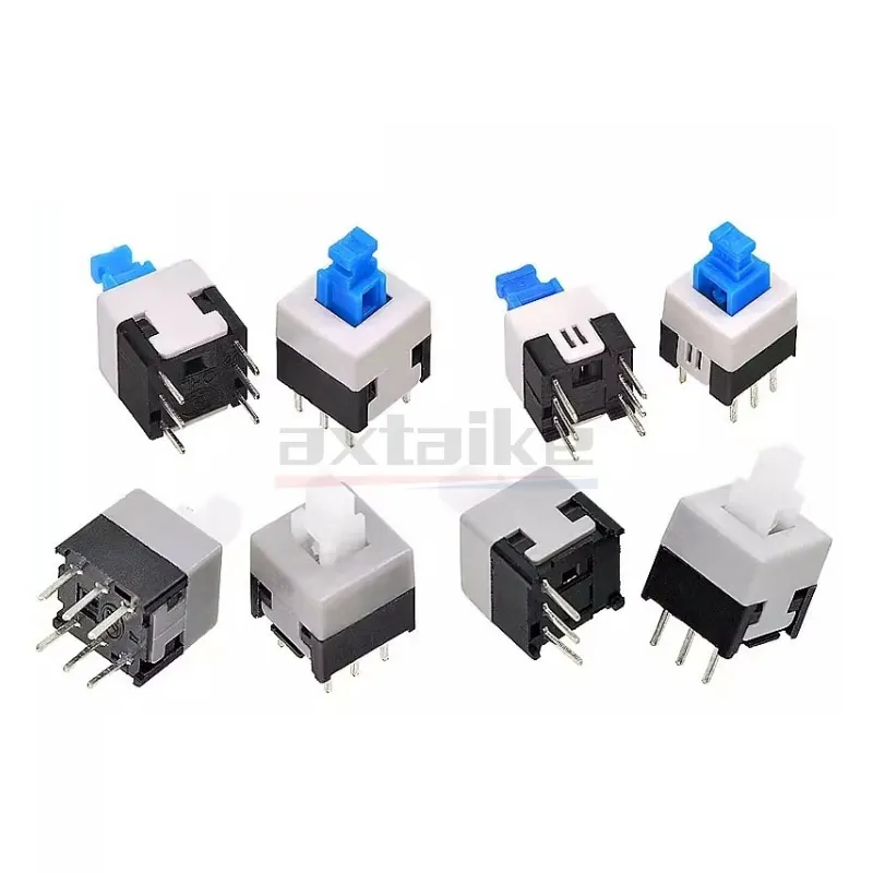 10PCS 5.8*5.8mm 7*7mm 8*8mm 8.5*8.5mm Self Lock/No Lock Push Tactile Power Micro Switch 6Pin DPDT Mini Button Switches 7×7 8×8