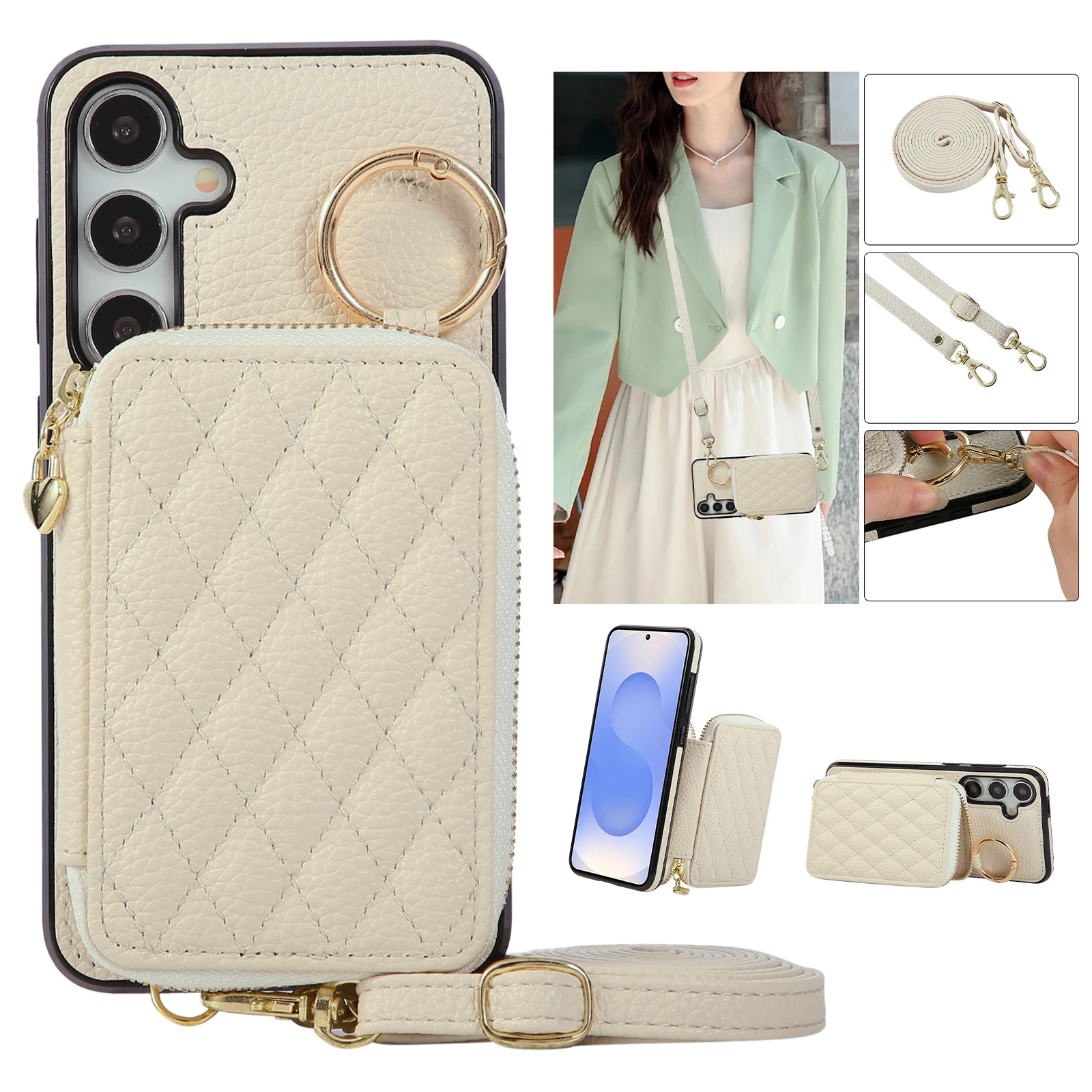 

Crossbody Wallet Card Solt Holder Phone Case for Samsung Galaxy A56 A36 A26 A16 A06 A55 A35 A25 A15 A14 A54 A34 A53 A75 A52 A33