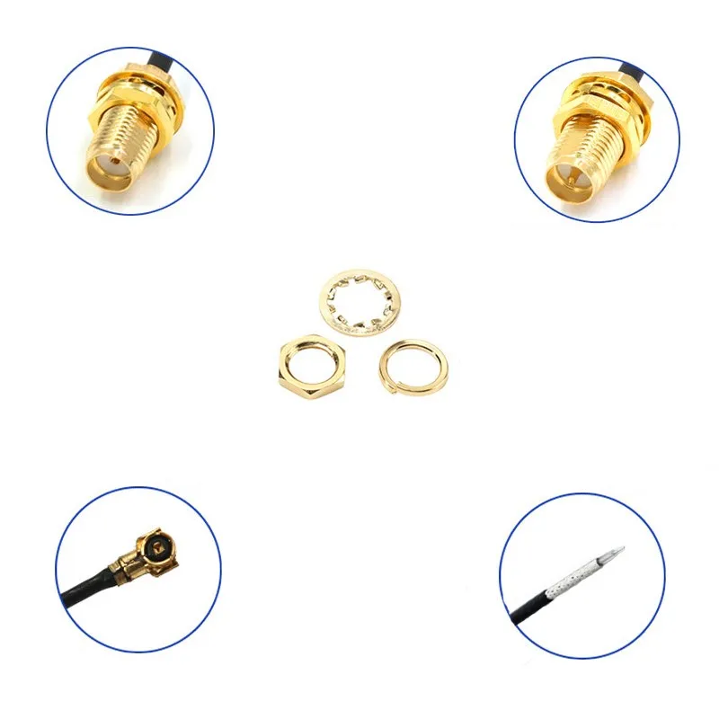 Sma Female External Screw Inner Hole/Inner Pin Solder Header Wifi/4g/5g Coaxial Device Connection Cable 1.13 Wire E2