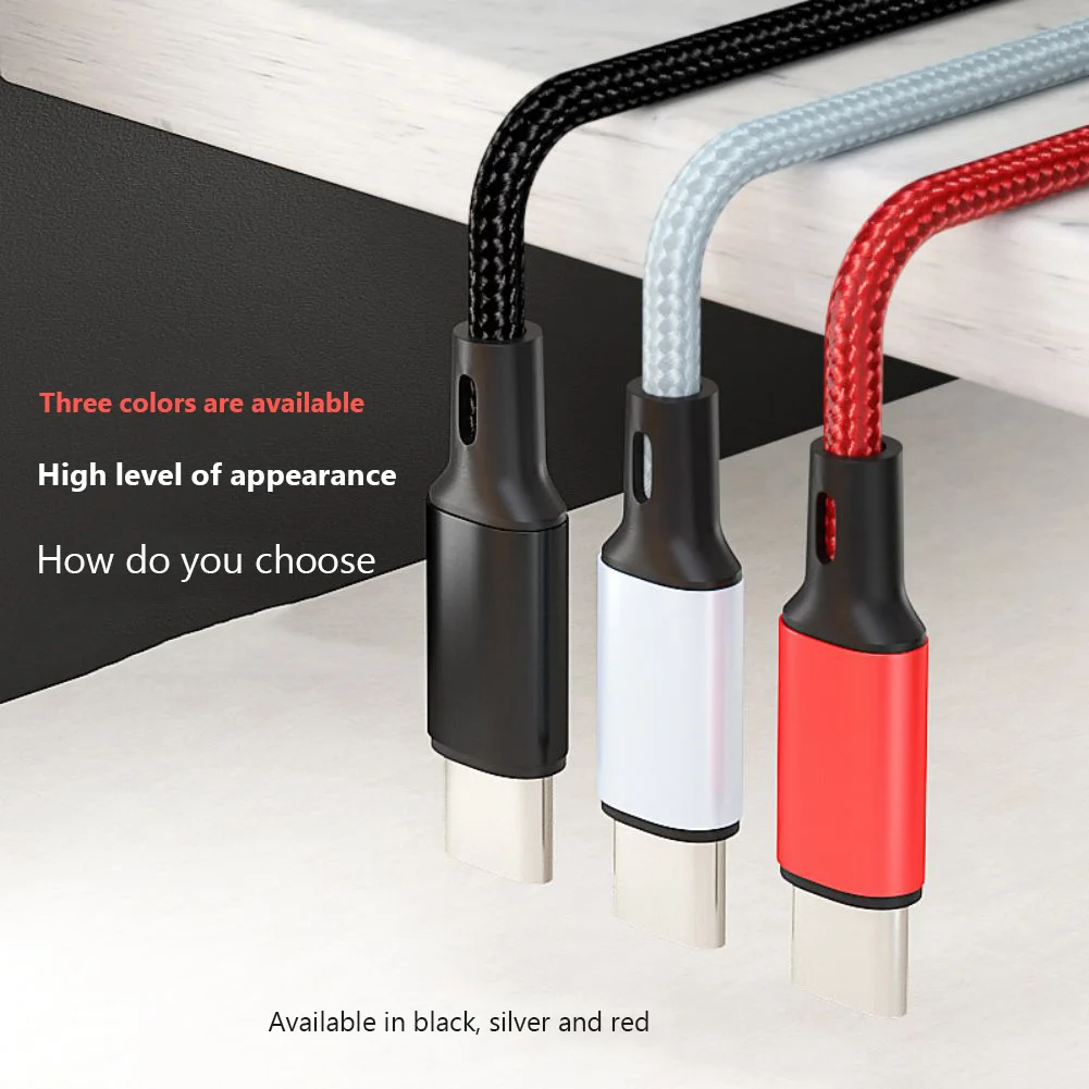 USB Type-C Male To Male Charging Cable USB C To USB C Data Cable PD 60W Fast Charge Cable For Type C Devices Smartphones