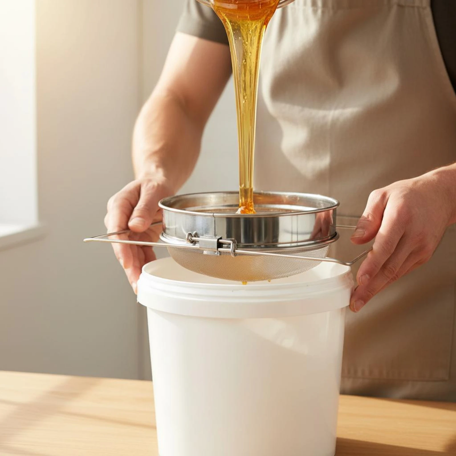

Extendable Extendable Support Honey Strainer Easy to Clean Double Mesh Beekeeping Strainer Food Processing Tool for Beekeepers