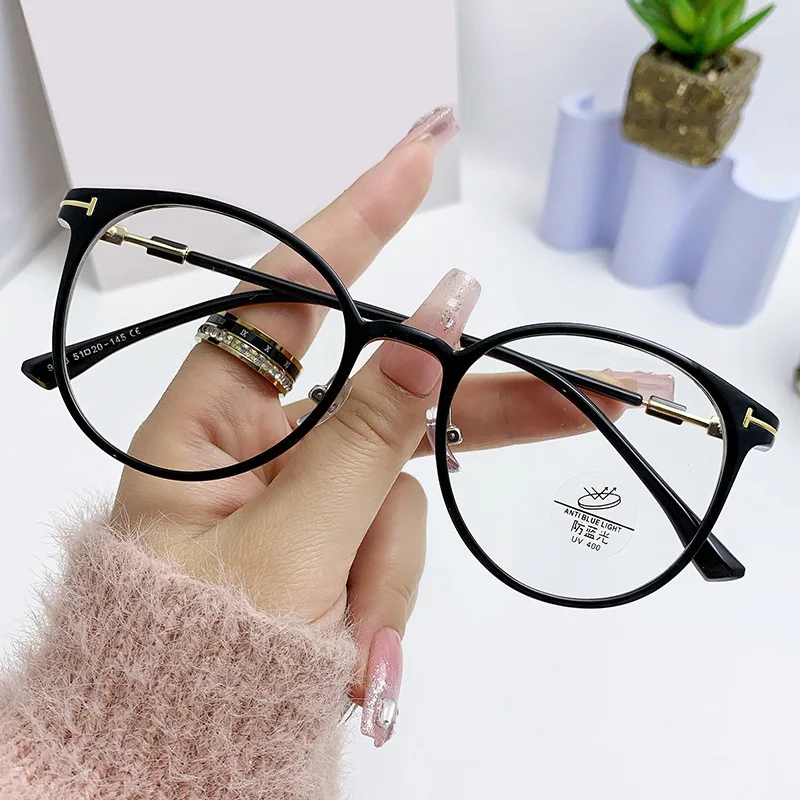 Fashion Deisgn Round Frame Myopia Glasses for Women Luxury Computer Eyewear Unisex Men Anti-blue Light Nearsighted Eyeglasses