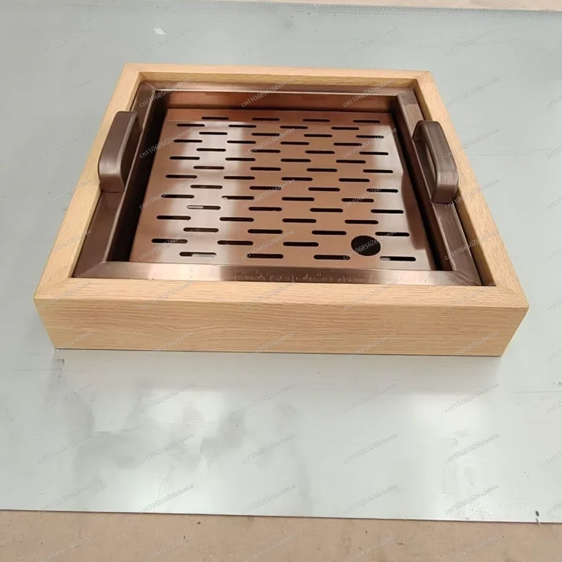 

Buffet, bacon plate, hot pot restaurant, seafood barbecue, ice table box, wood grain outer frame box with handle.