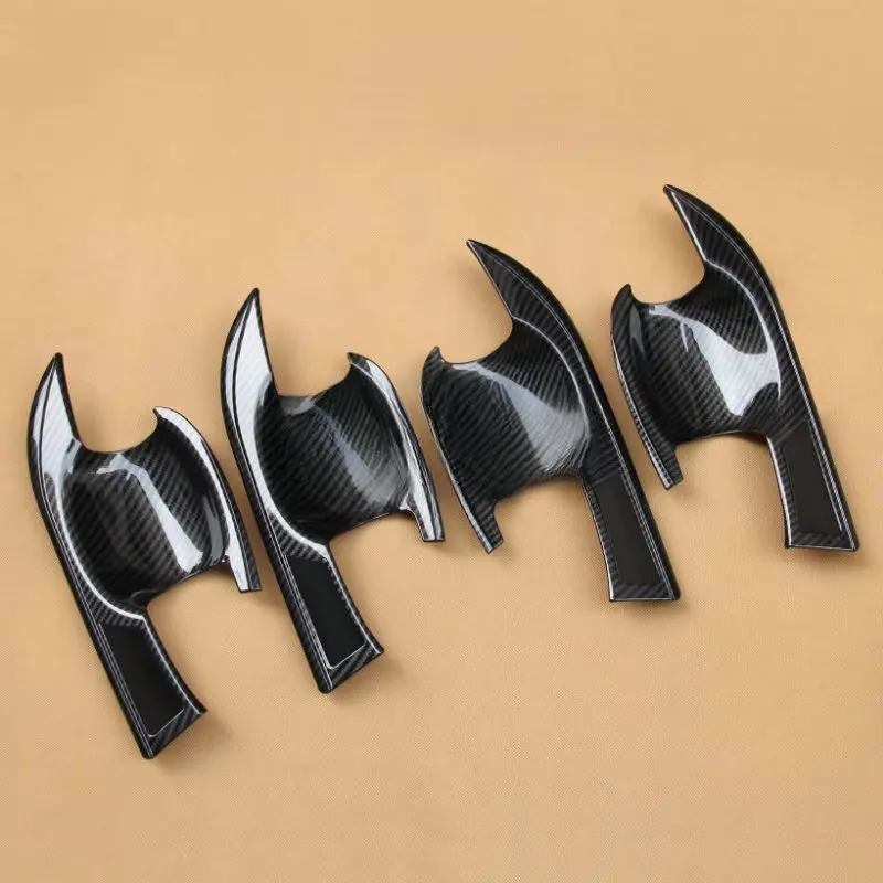 

For Mitsubishi Eclipse Cross 2018-2025 Carbon Fiber Door Handle Bowl Cup Surrounds Cover Protector Trim 2024 2023 2022 2021 2020