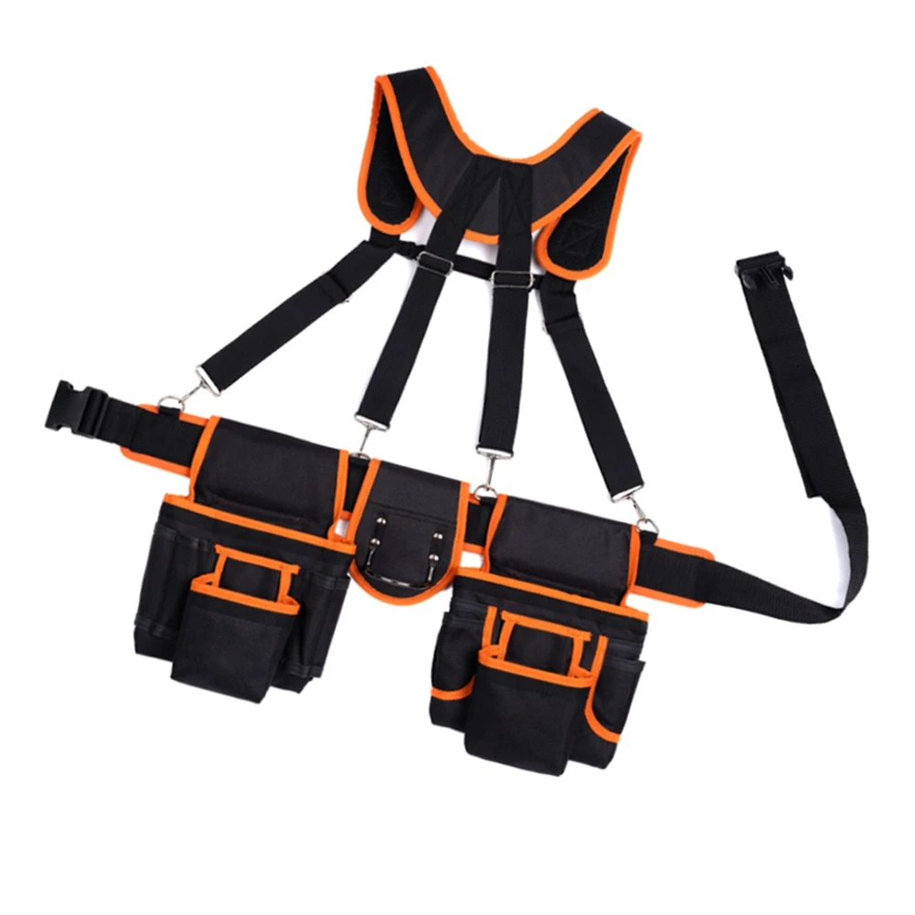 

ABFI Suspender Tool Belt With Pouches Heavy Duty Construction Tool Belt Work Belt Tool Organizer Carpenter Tool Belt