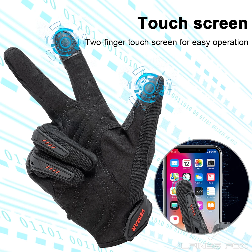 VE-132 Summer Motorcycle Gloves Men Women TouchScreen Motorbike Racing Riding Bicycle Gloves Carbon Fiber Hard Knuckle Anti-fall