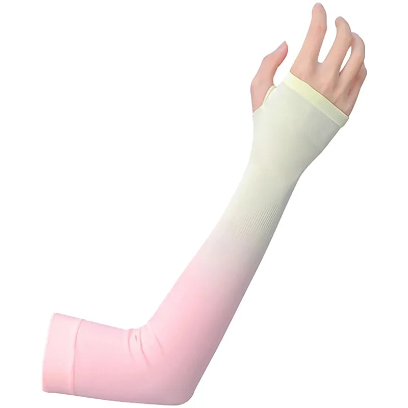 

Half Finger Gradient Color Ice Silk Sleeves Anti-UV Cooling Sunscreen Outdoor Cycling Daily Arm Covers