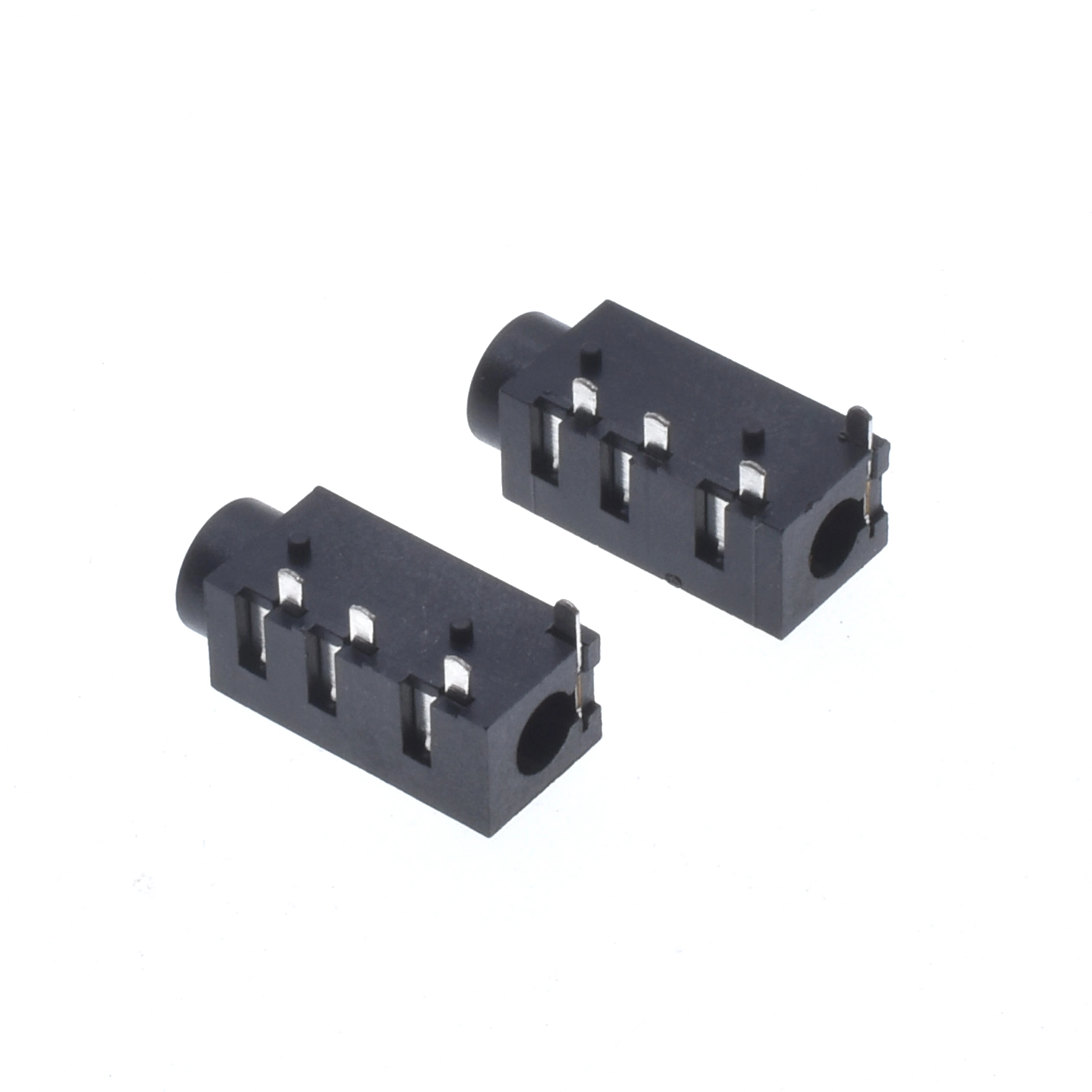 Prise pour écouteurs à ouverture 3.5mm, trou pour écouteurs audio 3 + 1horizontal en ligne 4 broches 320A hler Phxing ou cuivre respectueux de l'environnement mental, 10 pièces