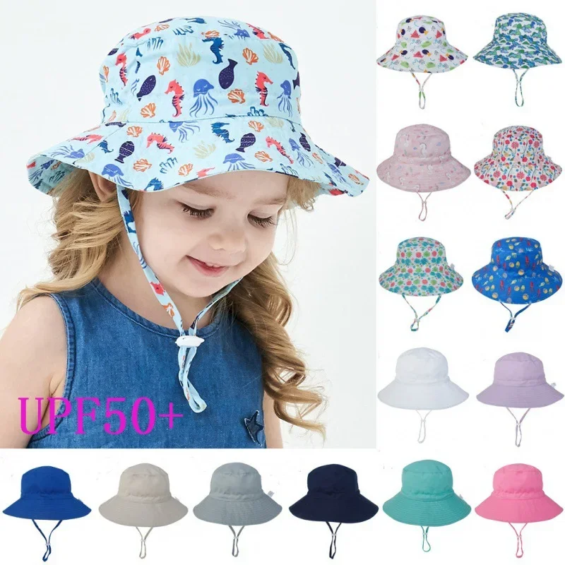 

Summer Baby Sun Hat for 0-8 Years Girls Boys Babys Outdoor UV Protection Beach Hat Swimming Hats Wide Brim Kids Bucket Cap