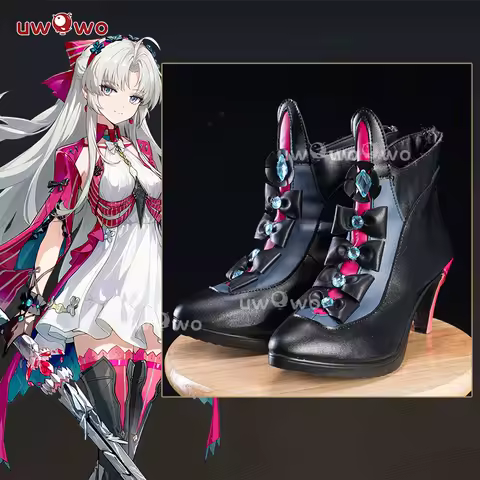 UWOWO Carlotta Shoes Game Wuthering Waves Carlotta Montelli Cosplay Shoes Black shoes Woman Size 36-43