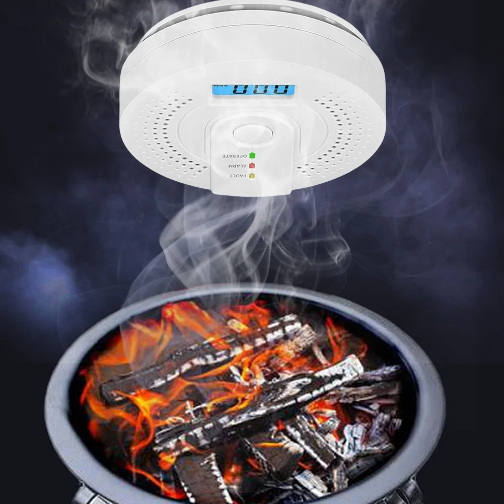 Carbon Monoxide Detector CO Gas Monitor Alarm Battery Powered CO Sensor Detector with LED Digital Display for Home,Depot Test