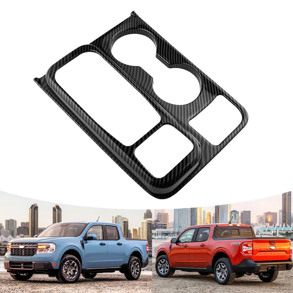 

Car Gear Shift Console Frame Protector for Ford Maverick 2022-2024 LHD Carbon Fiber Look Scratch-Resistant Interior Decoration