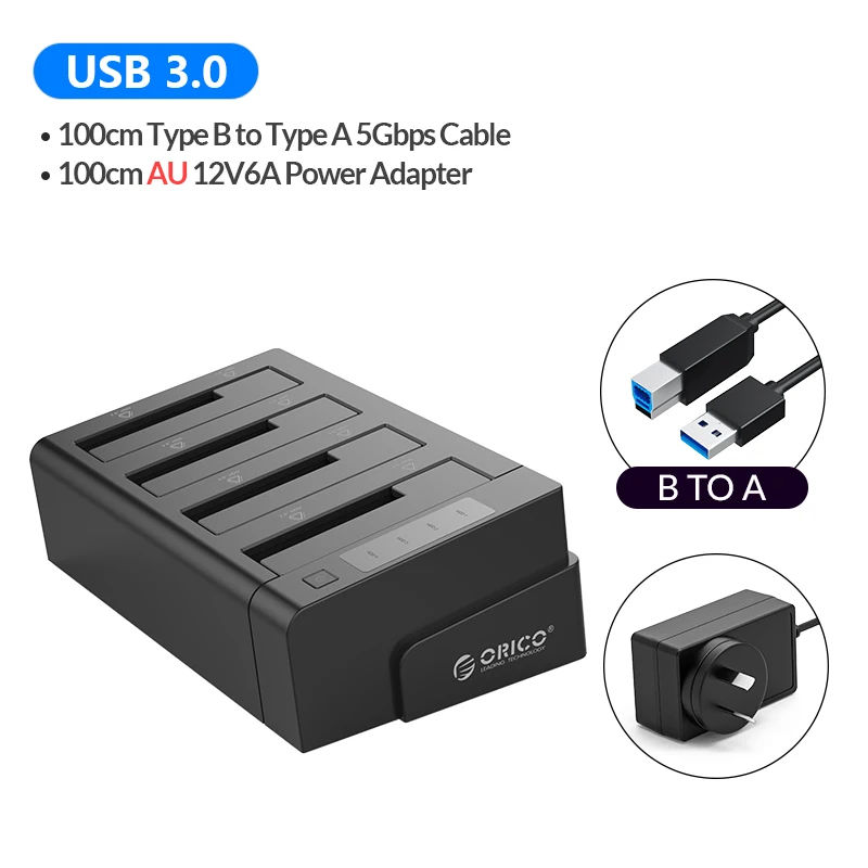 ORICO 4-bay harde schijf dockingstation met offline klonen SATA naar USB 3.0 HDD dockingstation voor 2,5/3,5 inch HDD/SSD