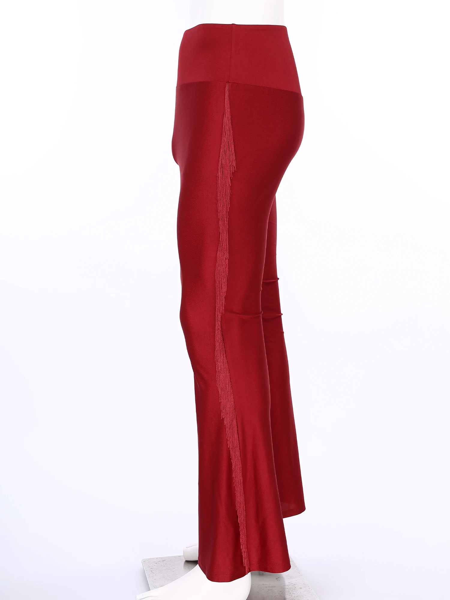 Rave Disco Dancewear Men Vintage Latin Dance Costume Tassel Flares Salsa Chacha Tango Pants Bell-Bottom Trousers Ballroom Outfit