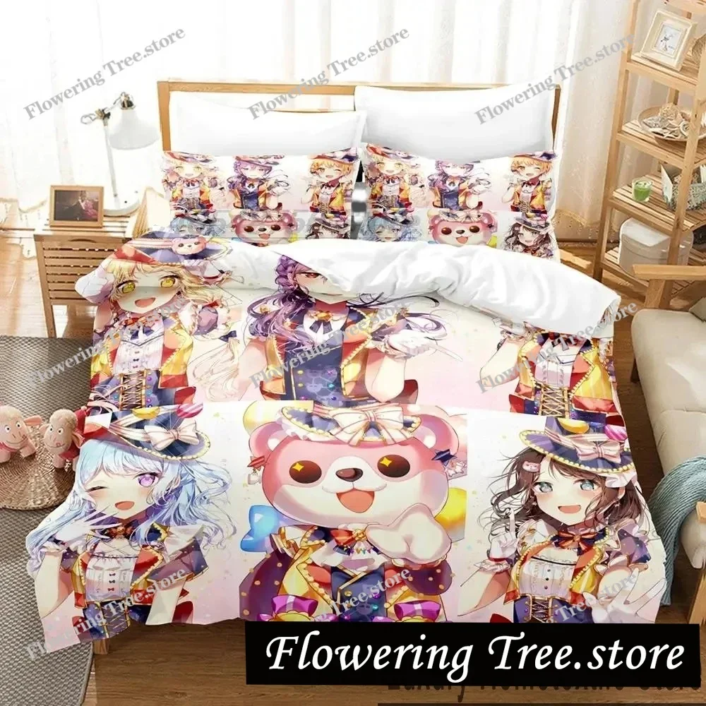 

3D Print BanG Dream Anime Girls Band Party Bedding Set Boys Girls Twin Queen King Size Duvet Cover Pillowcase Bed boys Adult