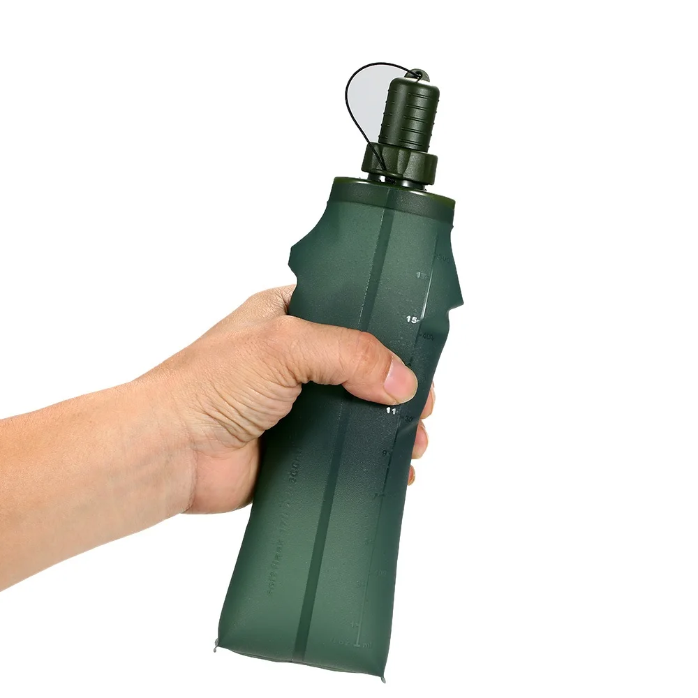 TPU Folding Soft Flask Garrafa De Água, Dobrável Bebida Saco De Água, Corrida e Camping, Sport Water Bag