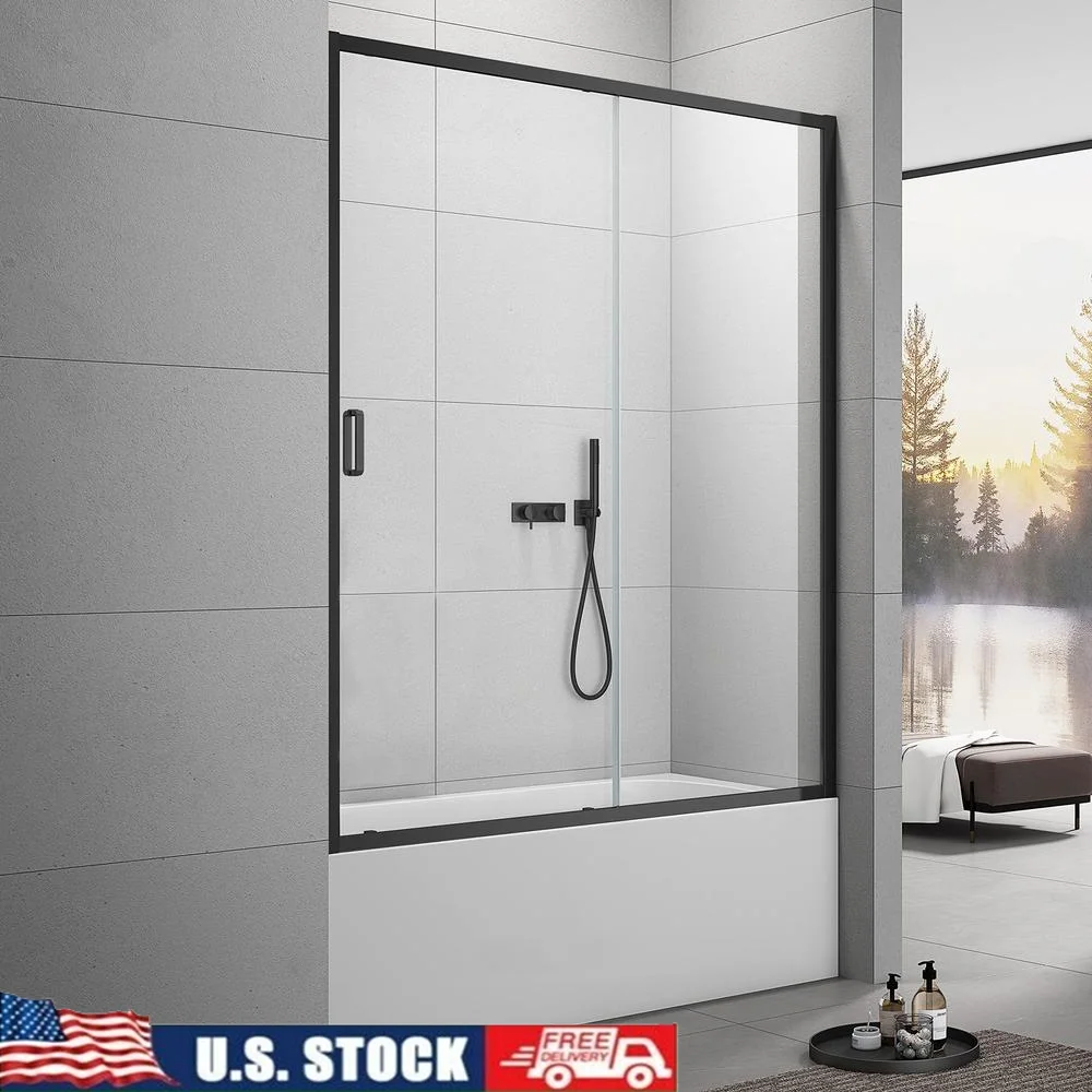 Framed Single Sliding Tub Shower Door 59