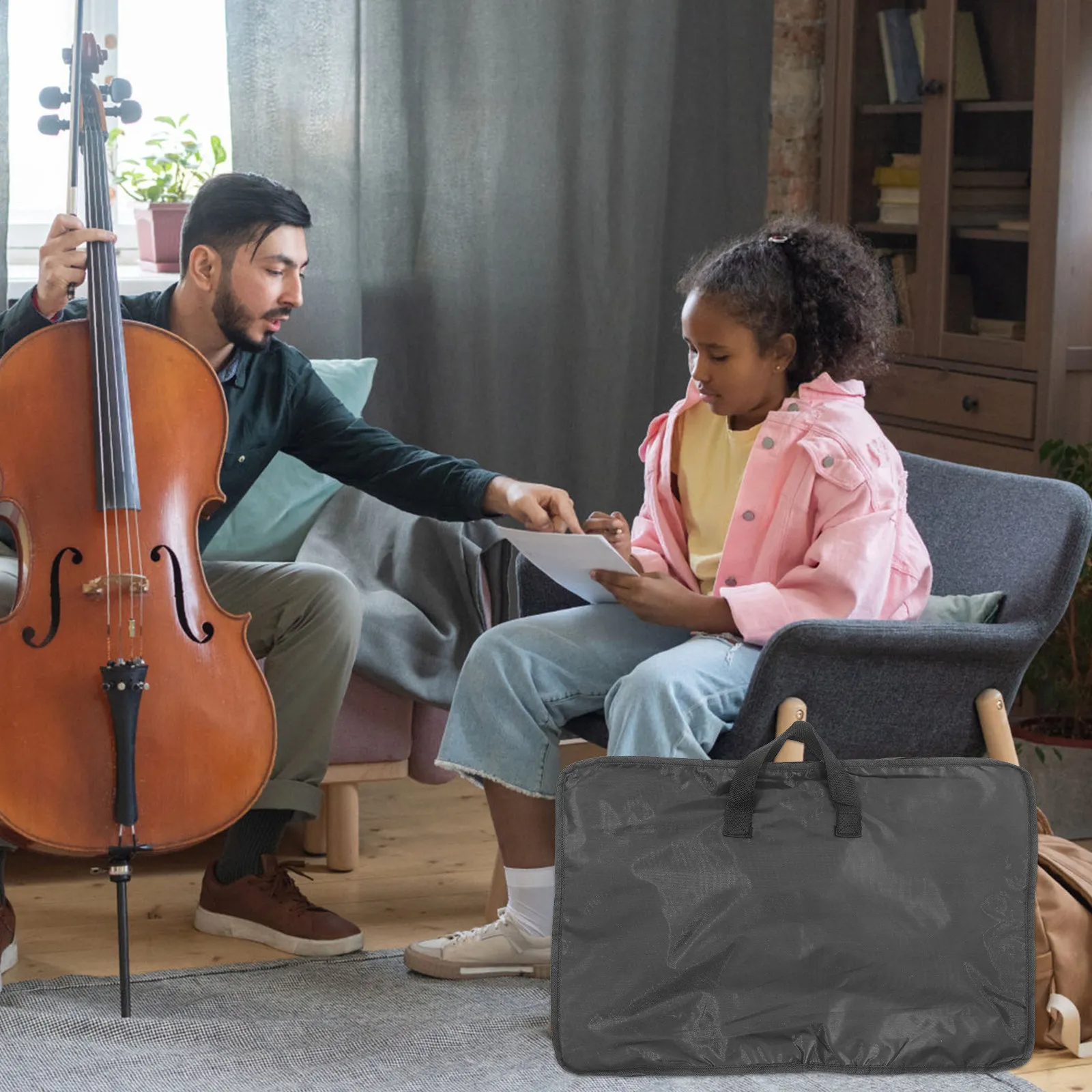 Oxford Cloth Musical Stand Bag Portable Storage Pouch Music Score Stand Protective Carrying Bag for Music Rack Storage