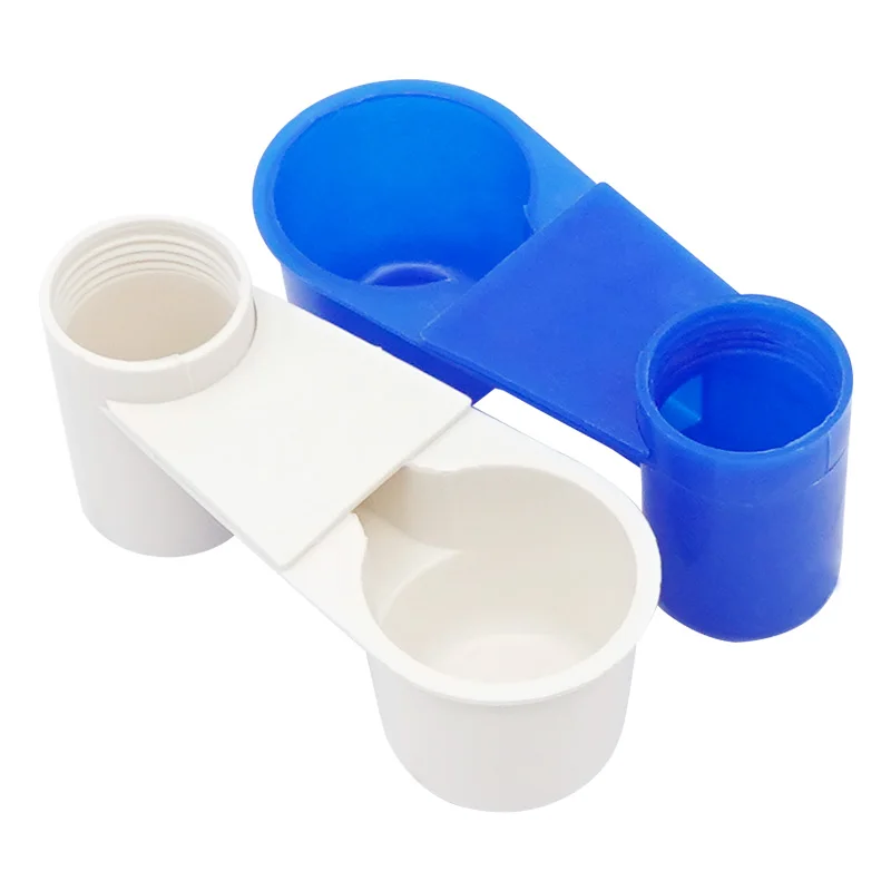 5pcs Bird Quail Drinker Cups Water Feeding Bottle Cup Chicken Pigeon Parrot Double Mouth Water Pet Automatic Drinker Cup Bowl